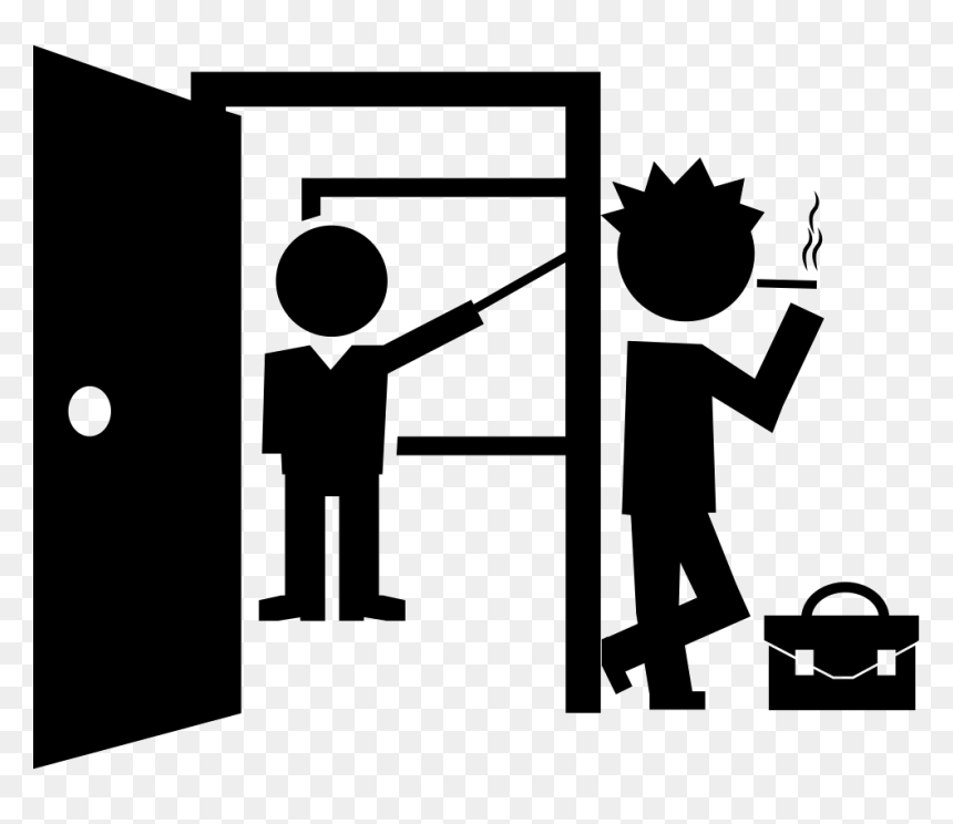 Student Smoking At Class Door - Teacher Png Maths, Transparent Png - cartoon door png