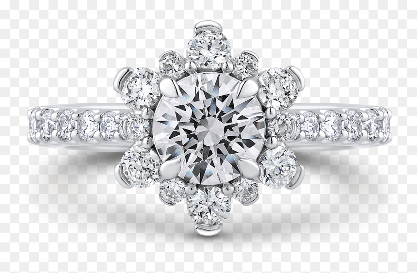 Diamond Halo Engagement Rings Cleveland - Diamond Rings In America, HD Png Download - halo ring png