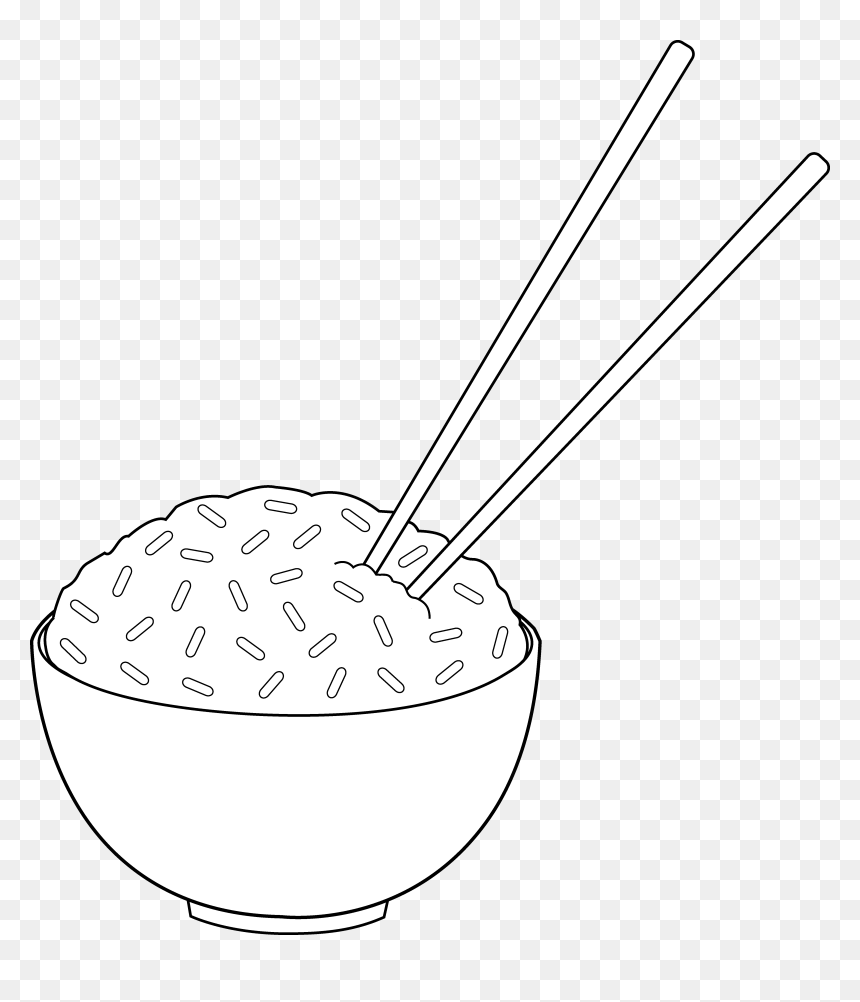 Clipart Download Line Art With Chopsticks Free Clip - Rice Bowl With Chopsticks, HD Png Download - chopstick png