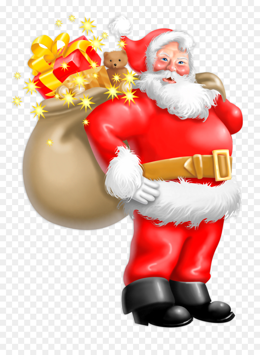 Christmas Santa In Png, Transparent Png - cartoon clock png