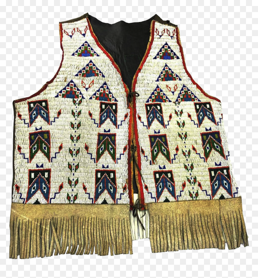 Chief White Feather Sitting Bull Beaded Vest - Sweater Vest, HD Png Download - white feathers png