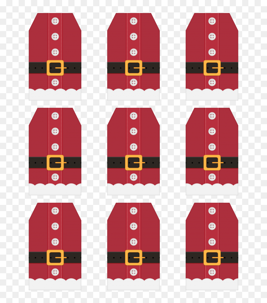 Cute Christmas Tag Template, HD Png Download - santa suit png