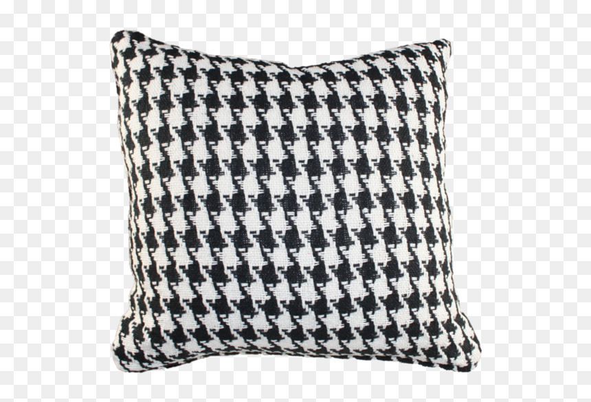Black And White Houndstooth Pillow, HD Png Download - white feathers png