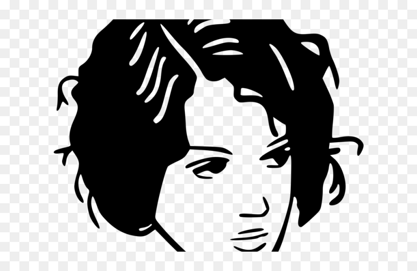 Hairstyle Clipart Black And White, HD Png Download - hair clipart png