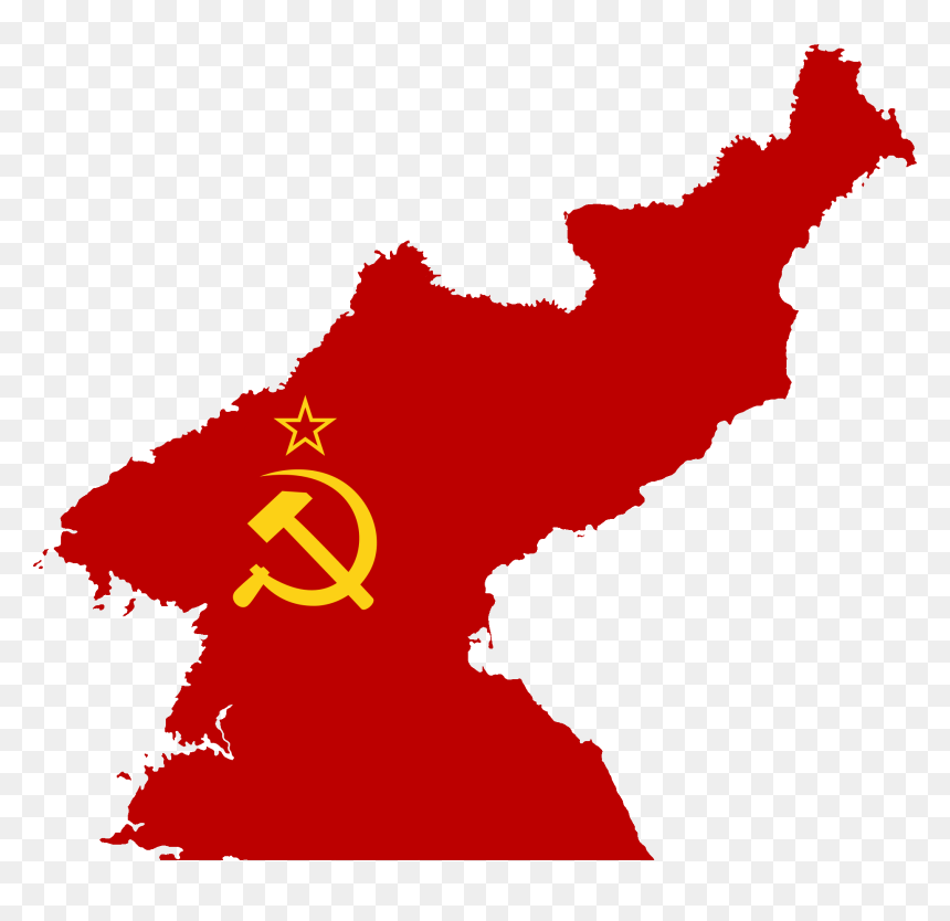 Flag Map Of Soviet Civil Authority - Capital City Of North Korea Map, HD Png Download - soviet png