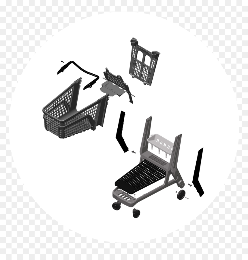 Picture - Monochrome, HD Png Download - grocery cart png