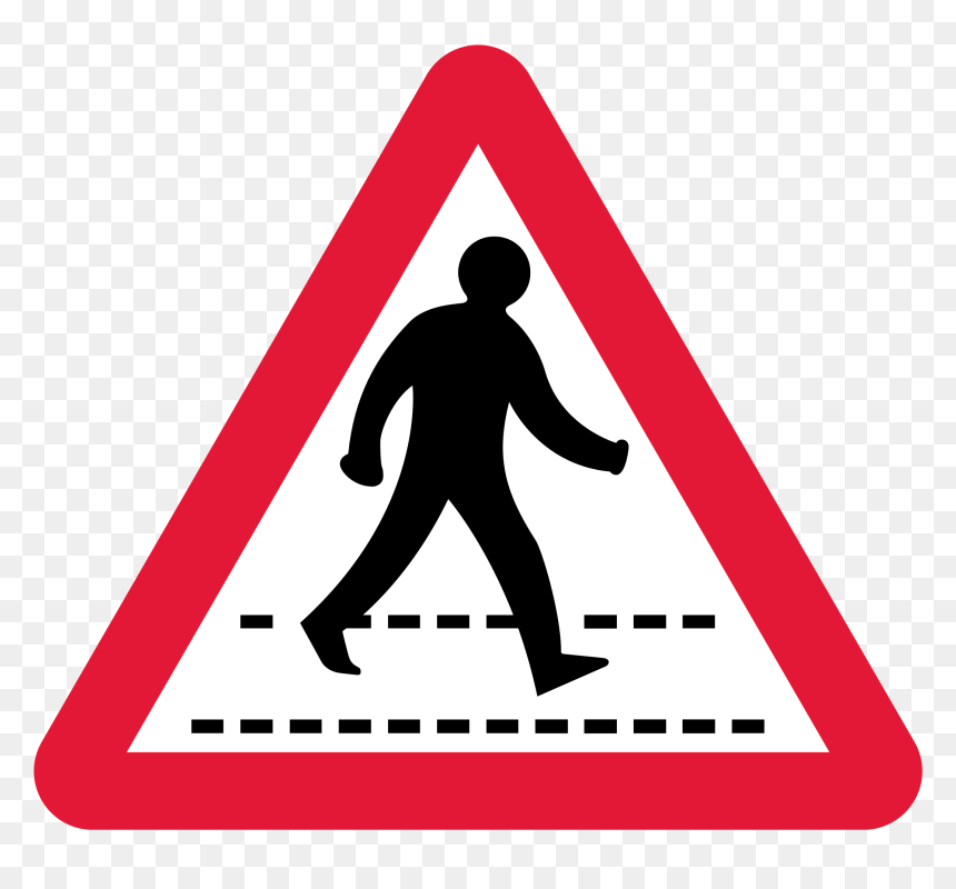 Pedestrian Crossing Safety Signs, HD Png Download - hazard sign png