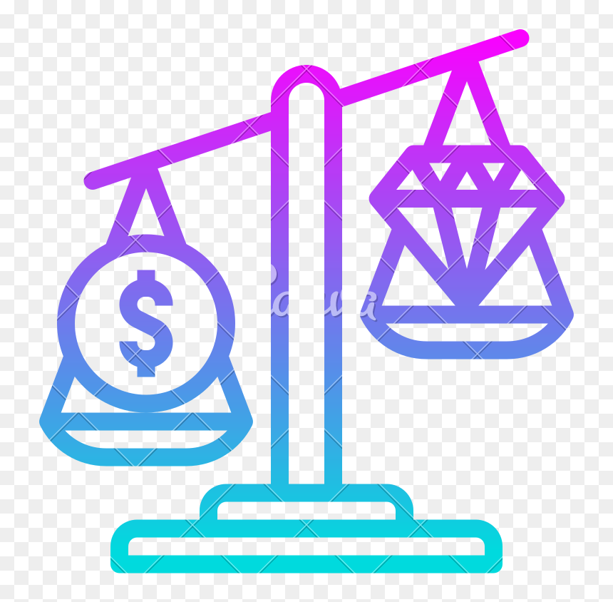 Economics Coin Diamond Economy Scale Weight Icon, HD Png Download - scale icon png