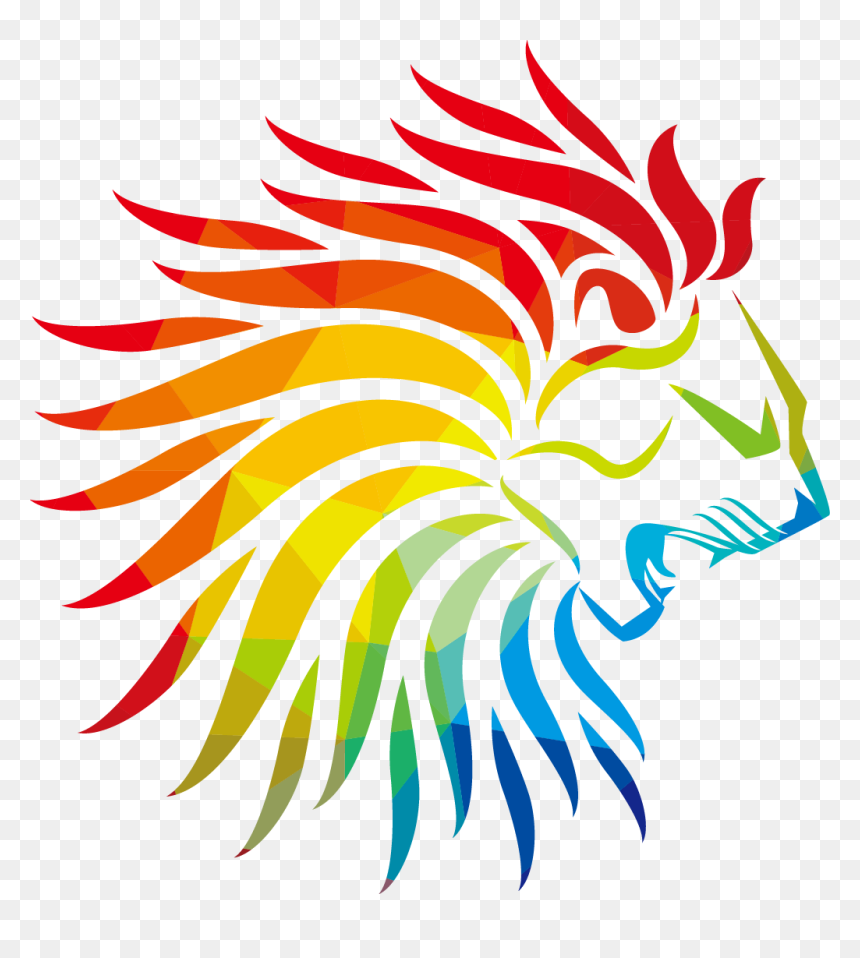 Lion Gray Wolf Tiger Silhouette - Lion Logo With Color, HD Png Download - tiger silhouette png