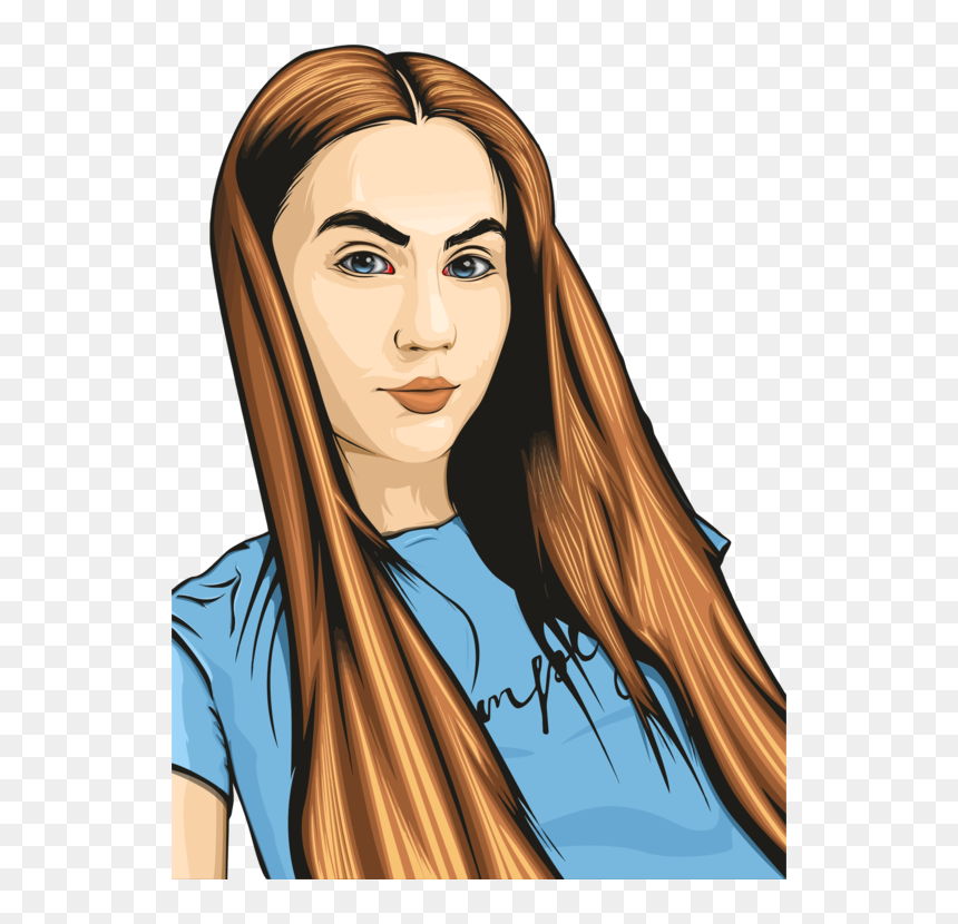 Hairstyle,hair,chin - Long Hair Woman Clip Art, HD Png Download - hair clipart png