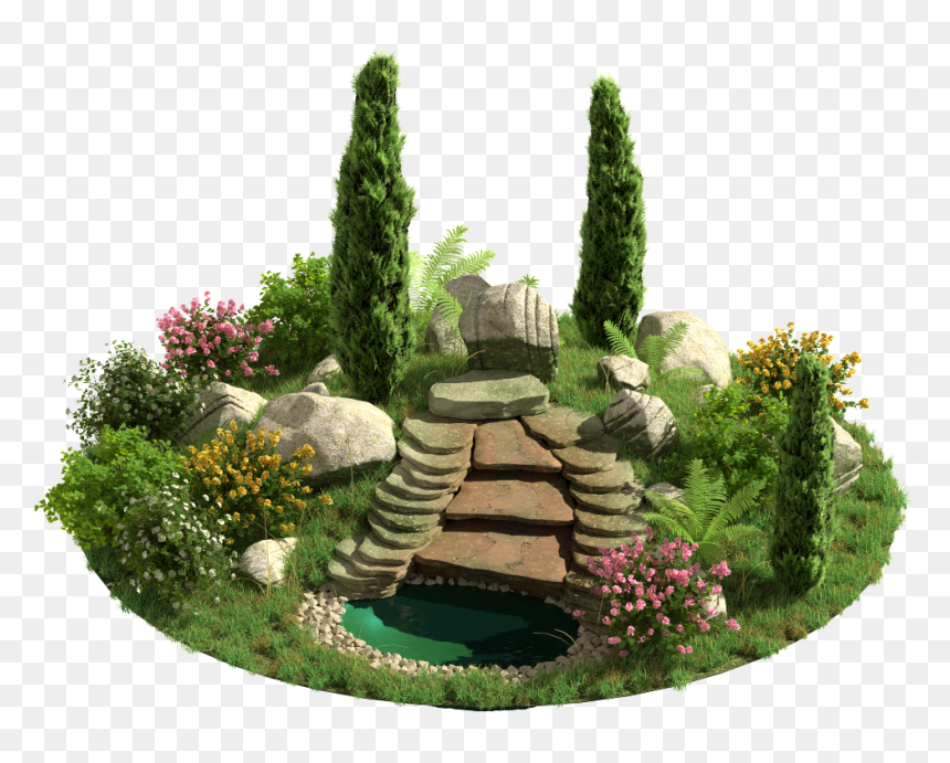 Yard, HD Png Download - fountain grass png