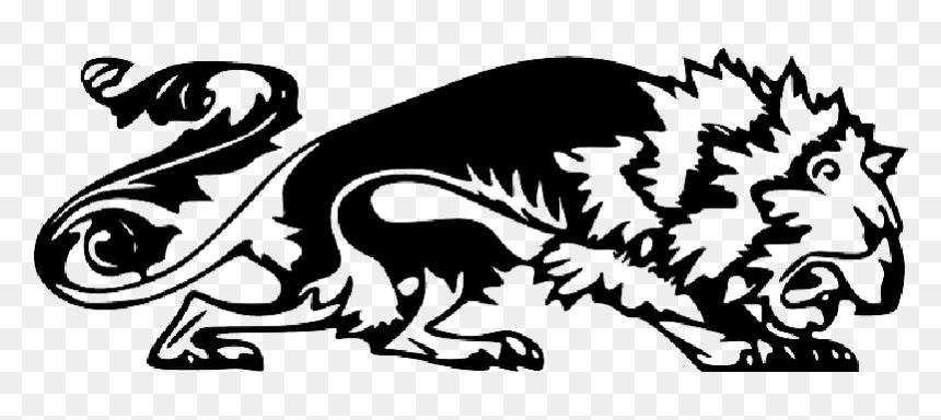 Outline, Tiger, Lion, Ornament, Animal, Tail, Heraldic - Coloured Griffin Heraldry, HD Png Download - tiger silhouette png