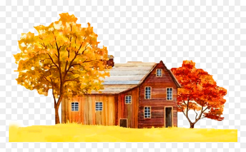 #ftestickers #autumn #fall #barn #trees - Autumn, HD Png Download - fall trees png