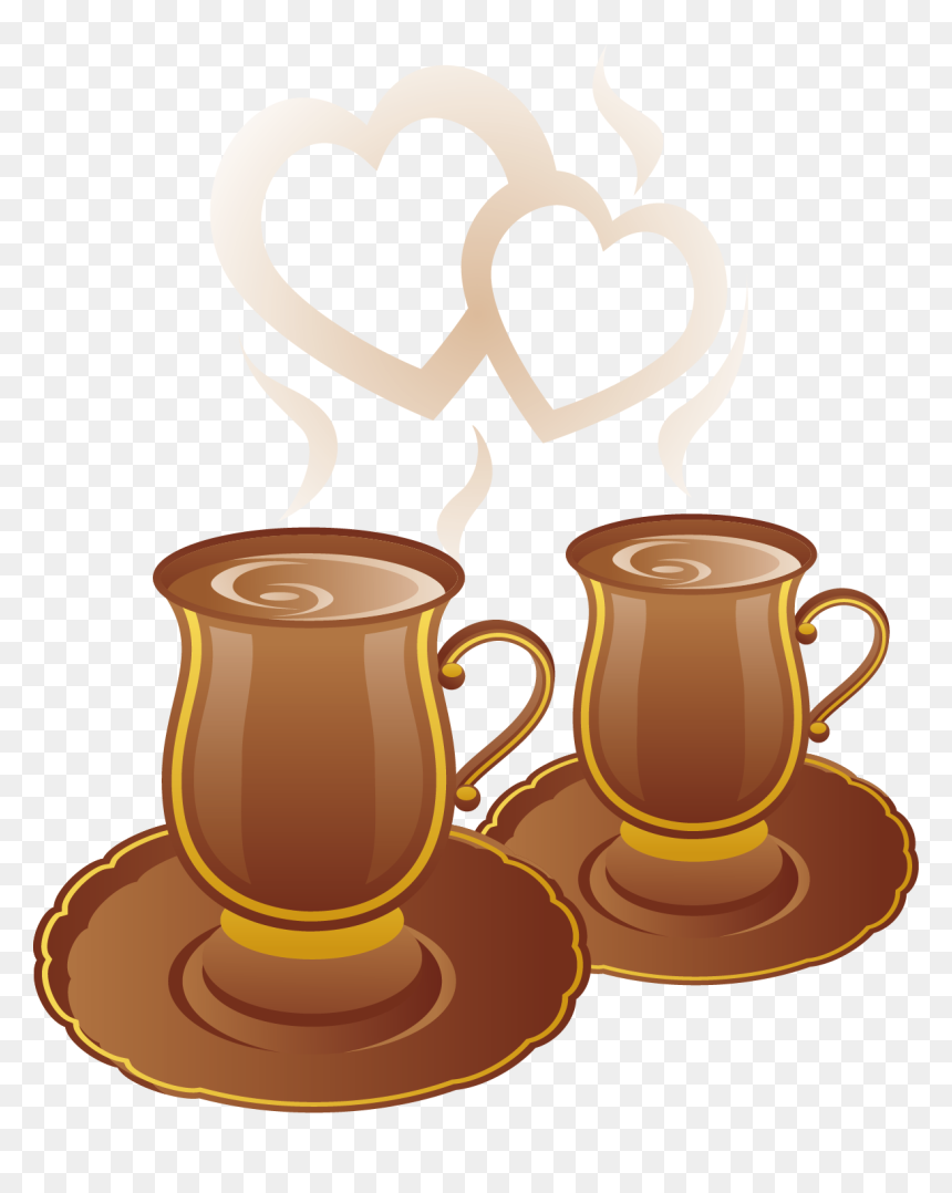 Coffee Vector Png - 兩 杯 咖啡 卡通, Transparent Png - coffee vector png