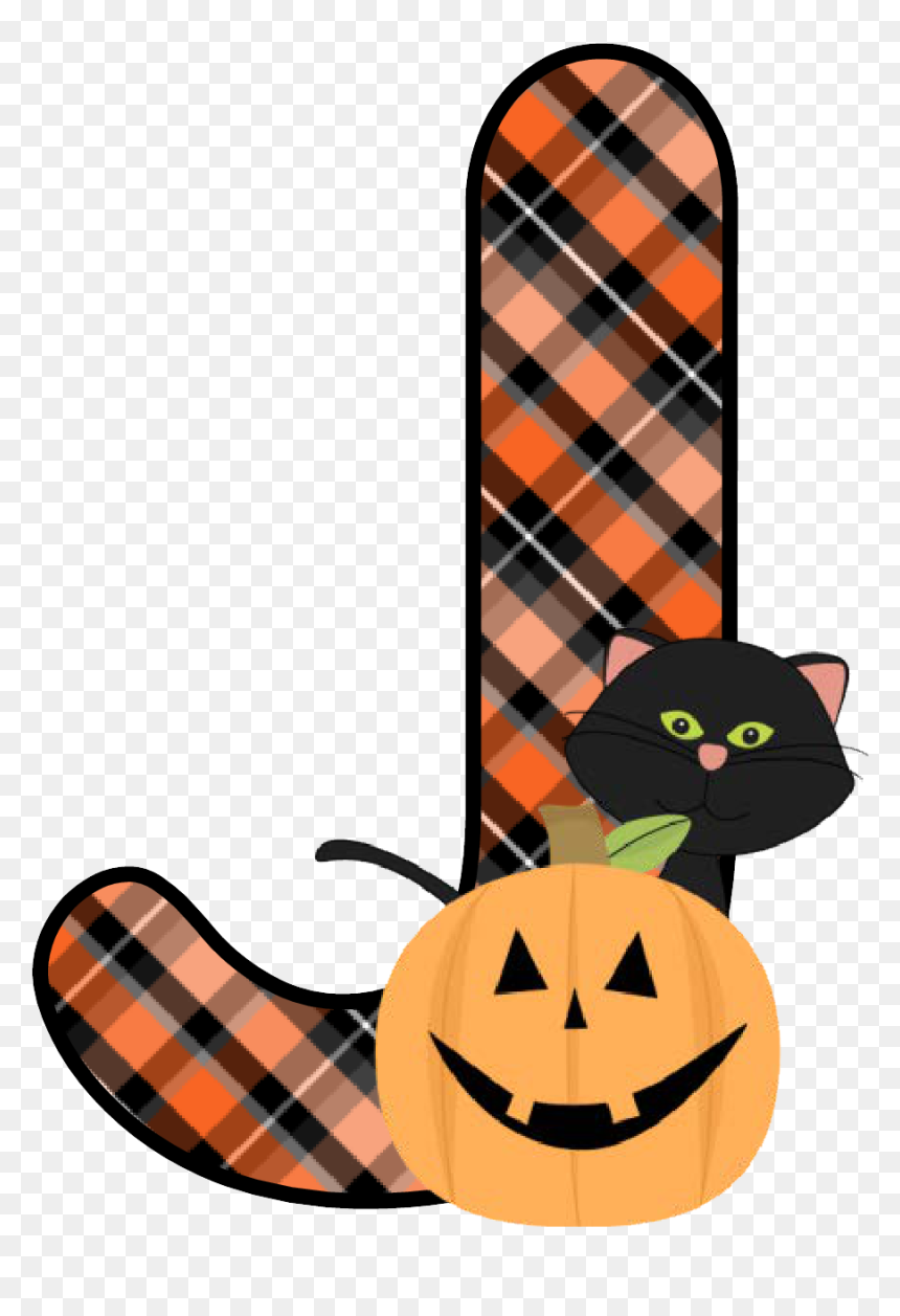 Plaid Halloween J - Happy Halloween Letter J, HD Png Download - calabaza png