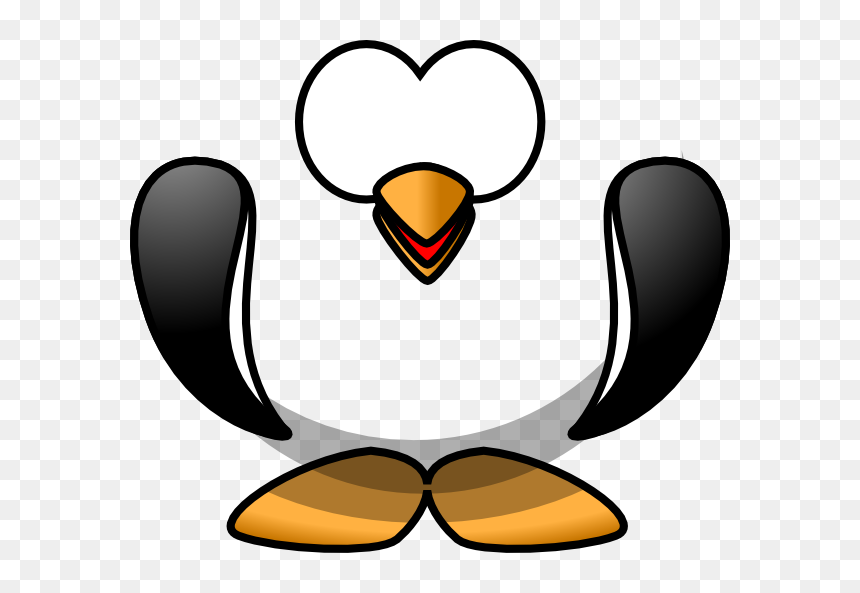 Penguin With Beak Slightly Open Clip Art - Penguin Beak Clipart, HD Png Download - beak png