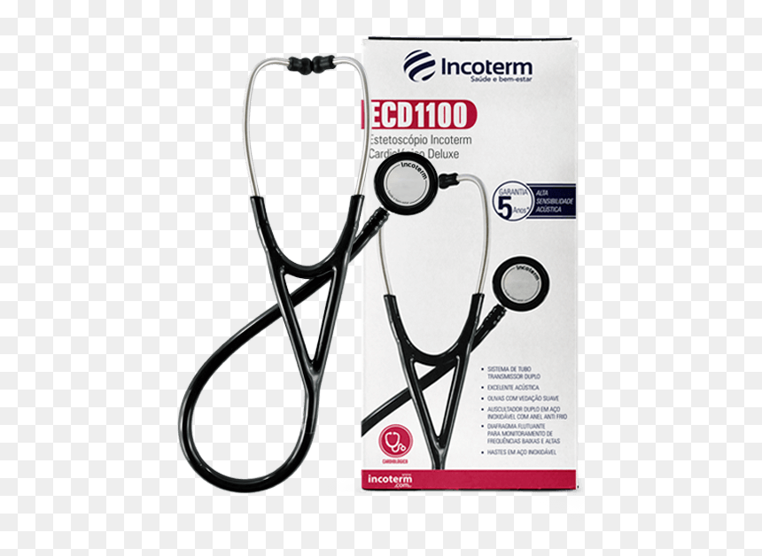 Estetoscópio Incoterm Cardiológico Deluxe Ecd1100 Incoterm - Incoterm, HD Png Download - estetoscopio png