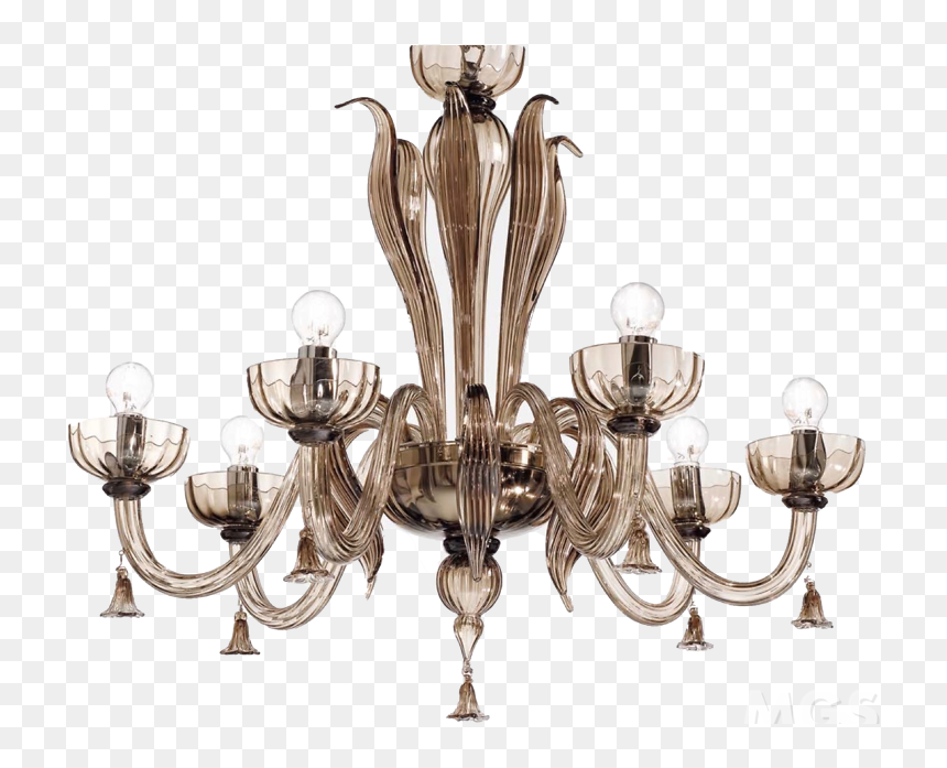 Product - Modern Murano Chandelier Brown Glass, HD Png Download - chandeliers png
