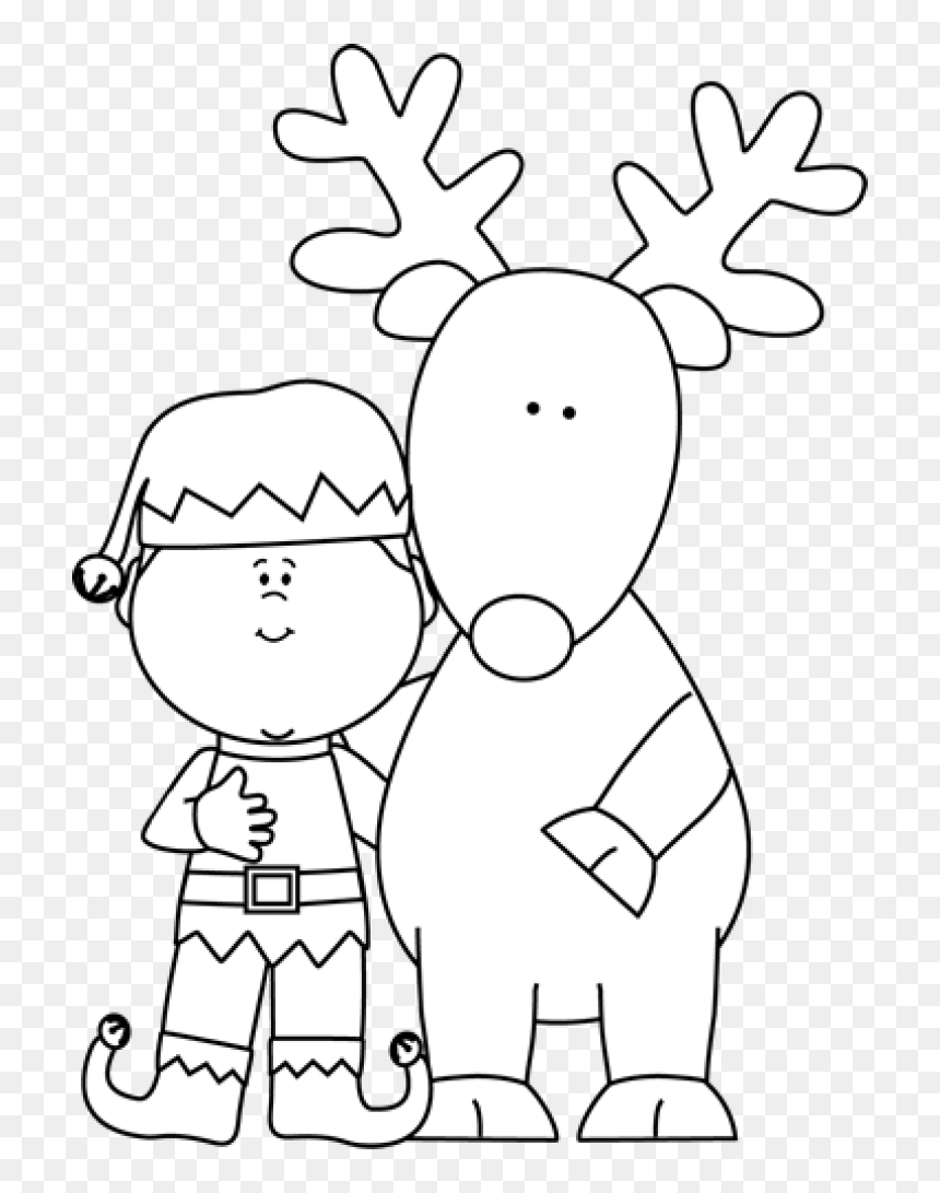 Transparent Elf Clipart Png - Black And Wite Elf, Png Download - elf clipart png
