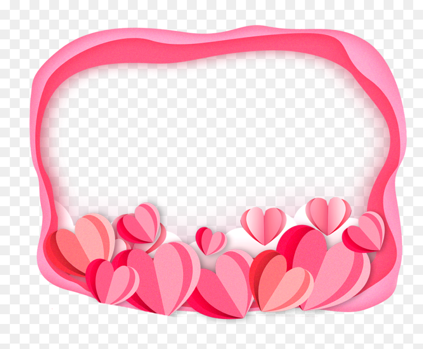 Pink Valentines Day Heart Frame Clipart - Velentise Day Card In Punjabi, HD Png Download - frame clipart png