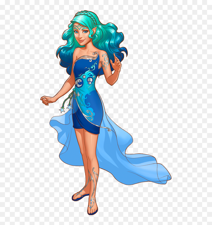 Naida, Official Lego Elves Illustration, Story Line - Lego Elves Water Elf, HD Png Download - elves png