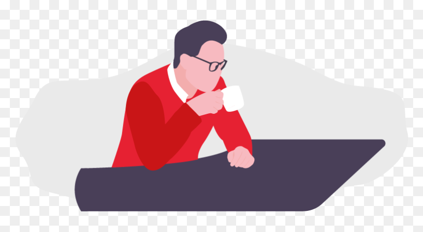 Sitting, HD Png Download - coffee vector png