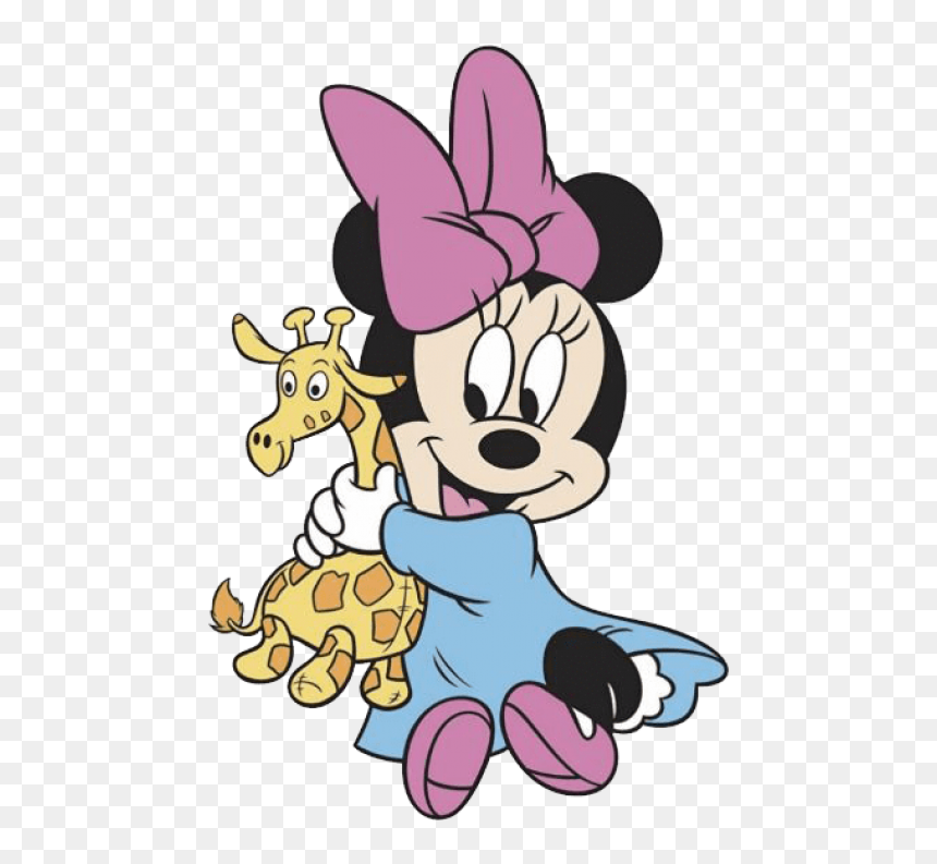 Colouring Pages For Girls Barbie, Transparent Png - Baby Minnie Mouse Giraffe, Png Download - baby minnie png