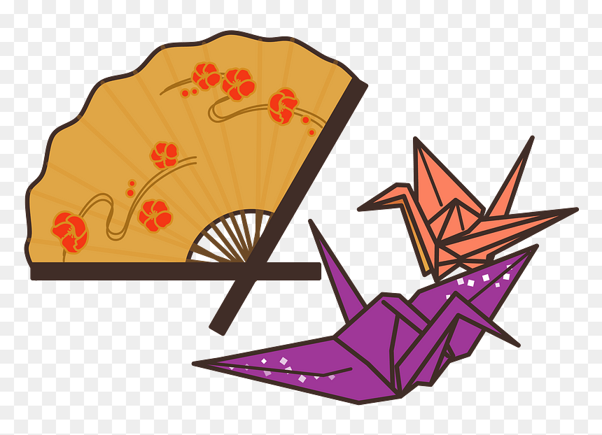 Hand Fan Origami Clipart, HD Png Download - origami png