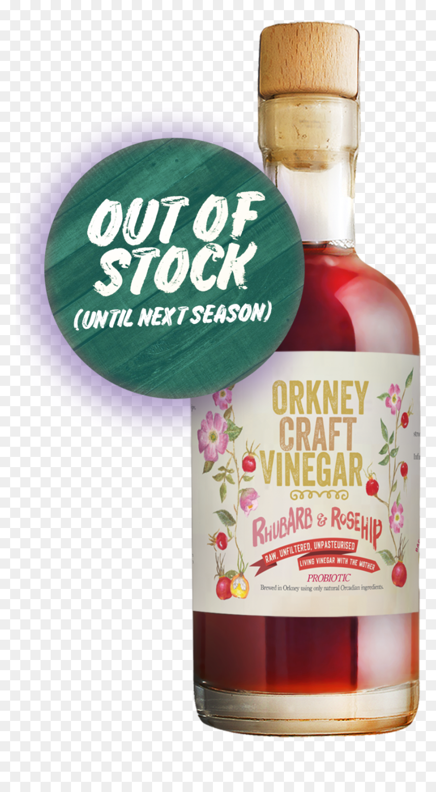 Orkney Craft Vinegar Rhubarb Rosehip Out Of Stock , - Glass Bottle, HD Png Download - out of stock png