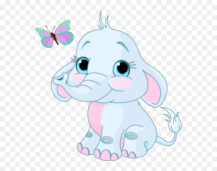 Baby Cartoon Elephant - Imagenes De Elefantes Tiernos, HD Png Download - blank book png