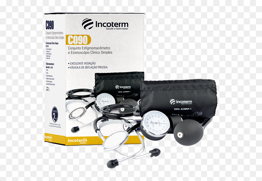 Conjunto Esfigmomanômetro E Estetoscópio Clinico Simples - Incoterm, HD Png Download - estetoscopio png