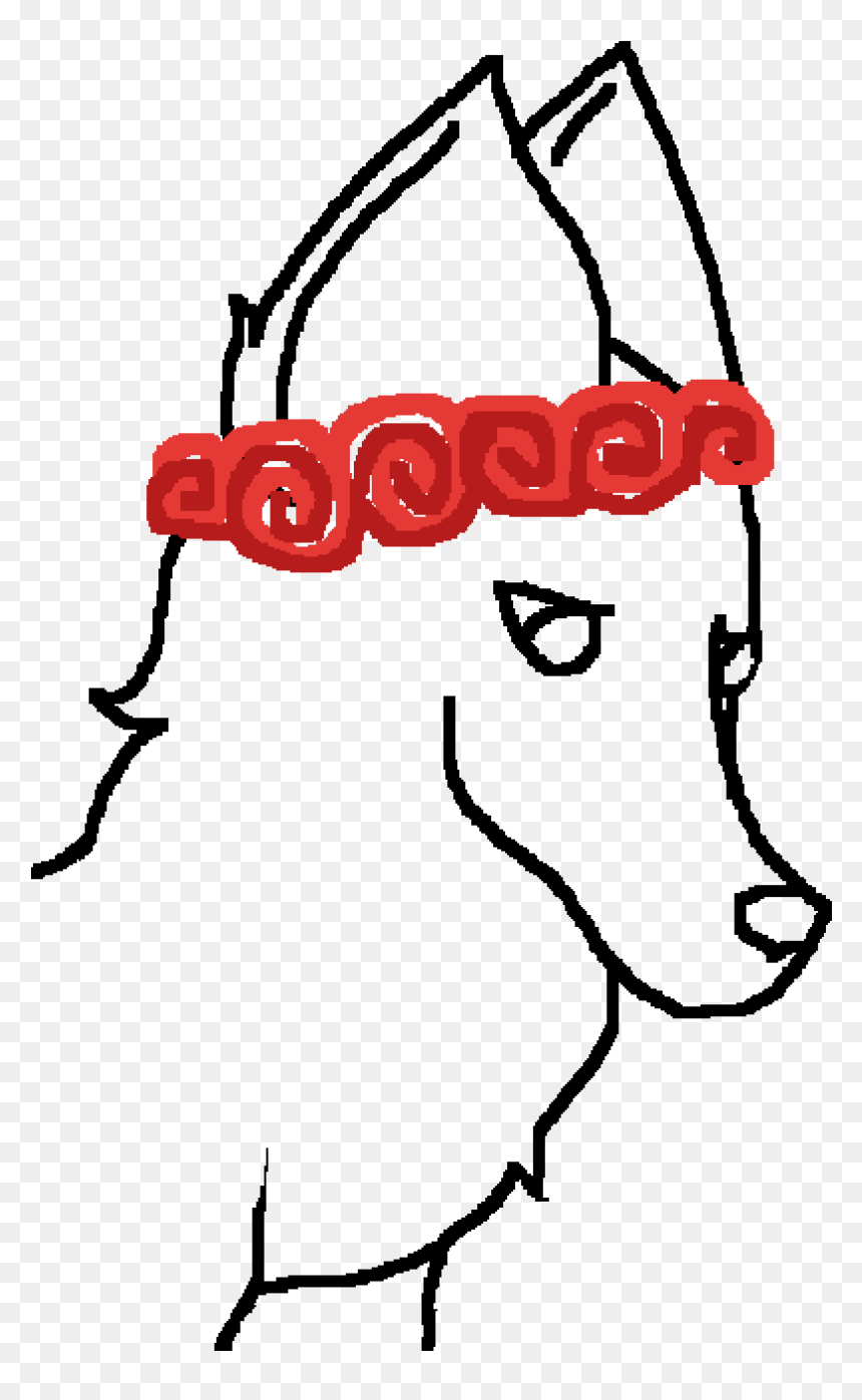 Sad Wolf Wearing Flower Crown Template, HD Png Download - flower sketch png