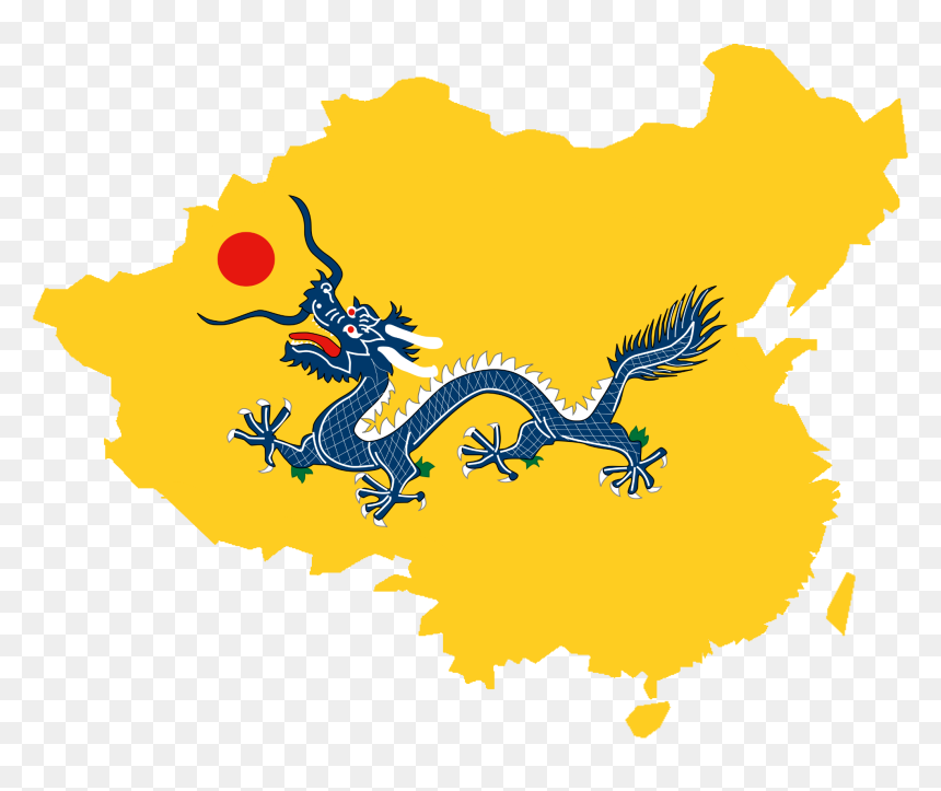 Flag Map Of Qing - Qing Dynasty Flag Map, HD Png Download - chinese flag png
