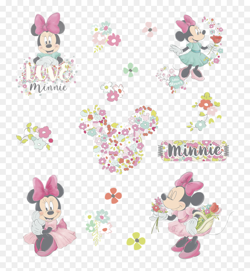 Disney Minnie Cartoon Wall Stickers Children"s Room - Sticker, HD Png Download - baby minnie png