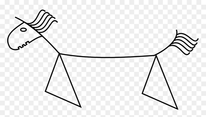 Gratis Vektorgrafikk Hest Stiliserte Strek Tegning - Hest Tegning, HD Png Download - gratis png