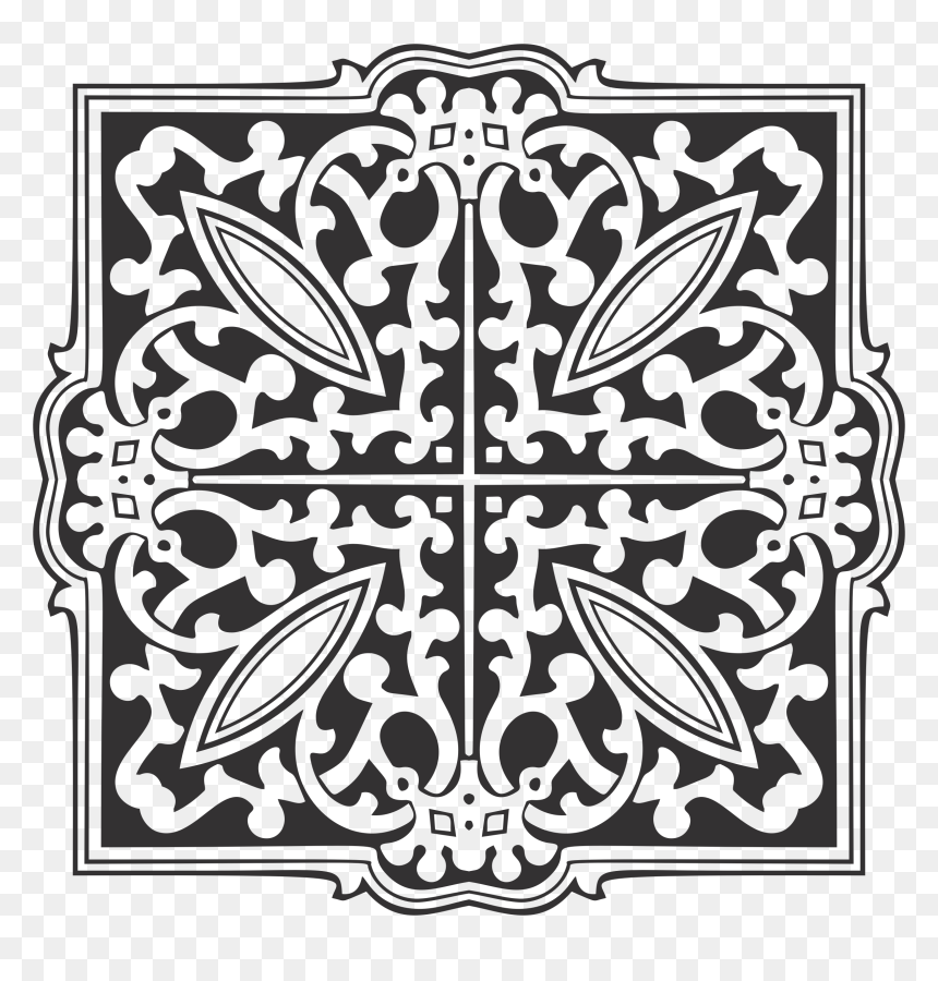 Vintage Decorative Ornamental Design Clip Arts - Clip Art, HD Png Download - playing card back png