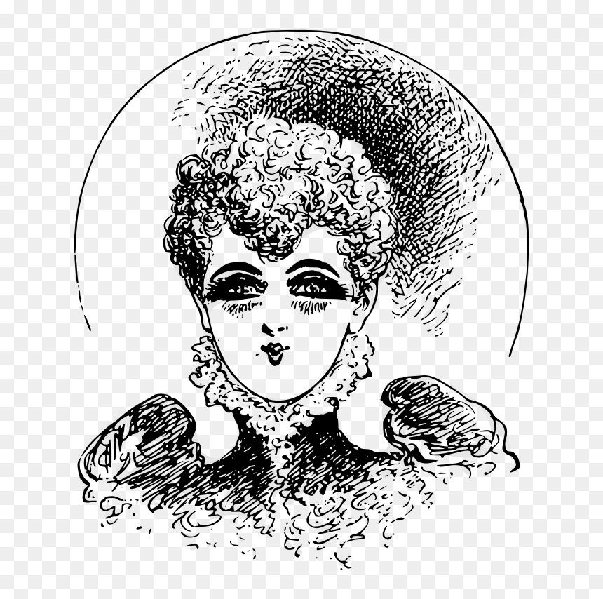 Cute Retro Lady - Illustration, HD Png Download - cute face png
