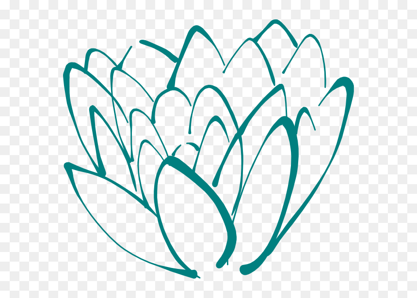 Teal Lotus Clip Art At Clker - Lotus Flower Pen Drawing, HD Png Download - lotus vector png