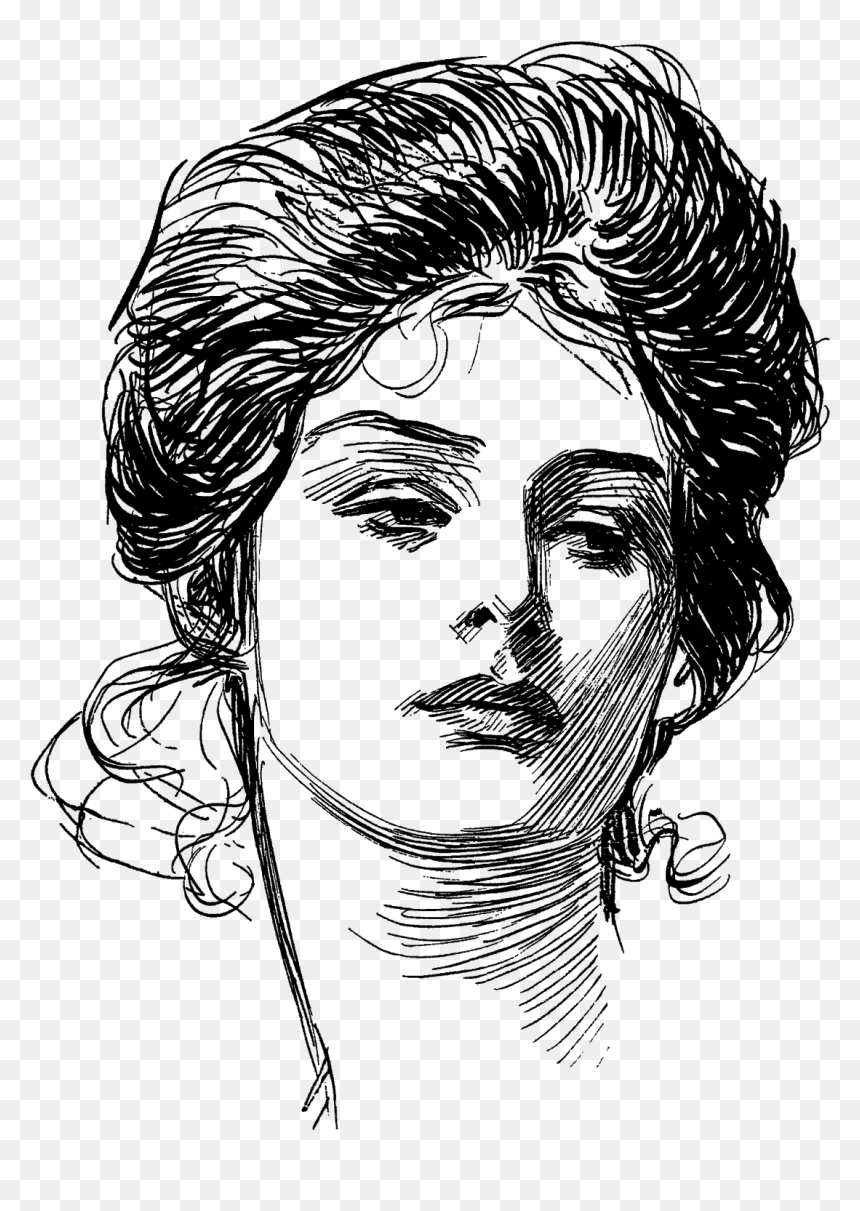 Antique Gibson Girl Drawing Image Png - Charles Dana Gibson Art, Transparent Png - girl drawing png