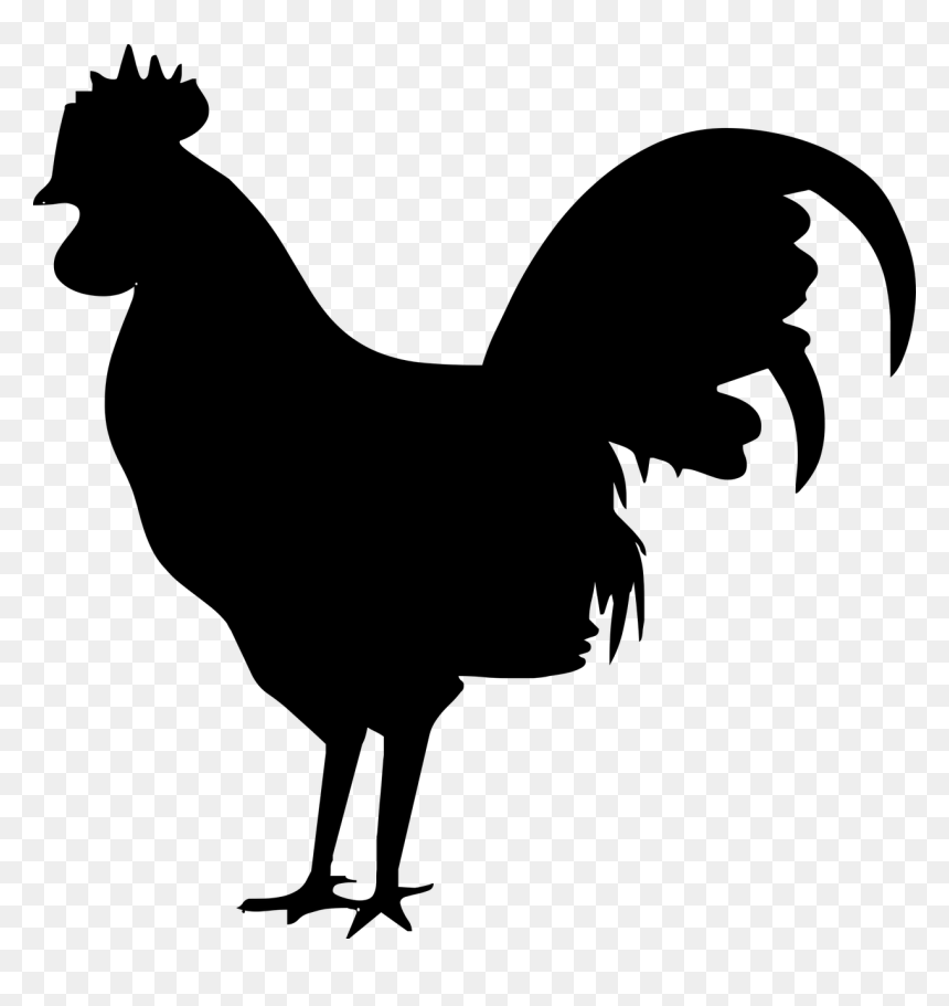 Rooster Icon Png, Transparent Png - chicken silhouette png