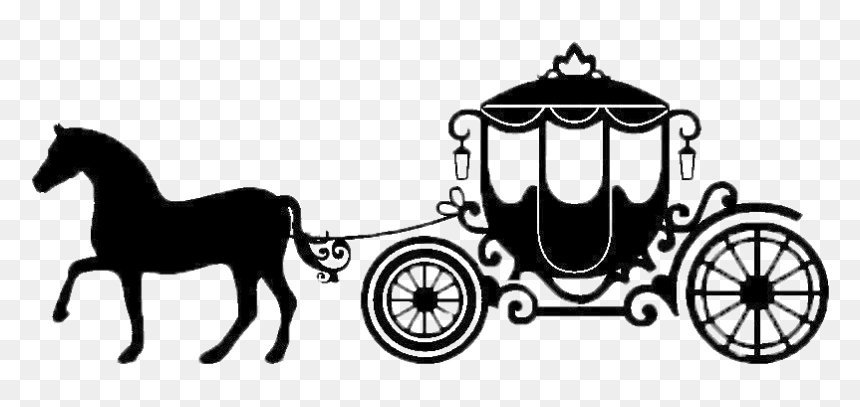 Horse And Carriage Silhouette, HD Png Download - cinderella carriage silhouette png