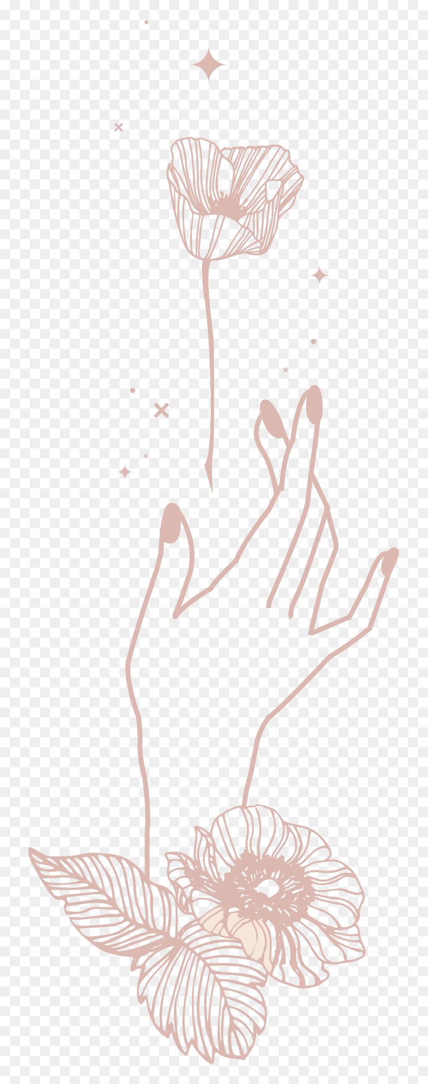 Transparent Flower Sketch Png - Hand, Png Download - flower sketch png