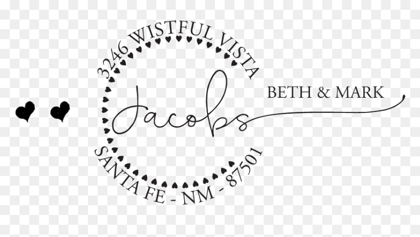 Calligraphy Circle Return Address Stamp - Circle, HD Png Download - circle stamp png