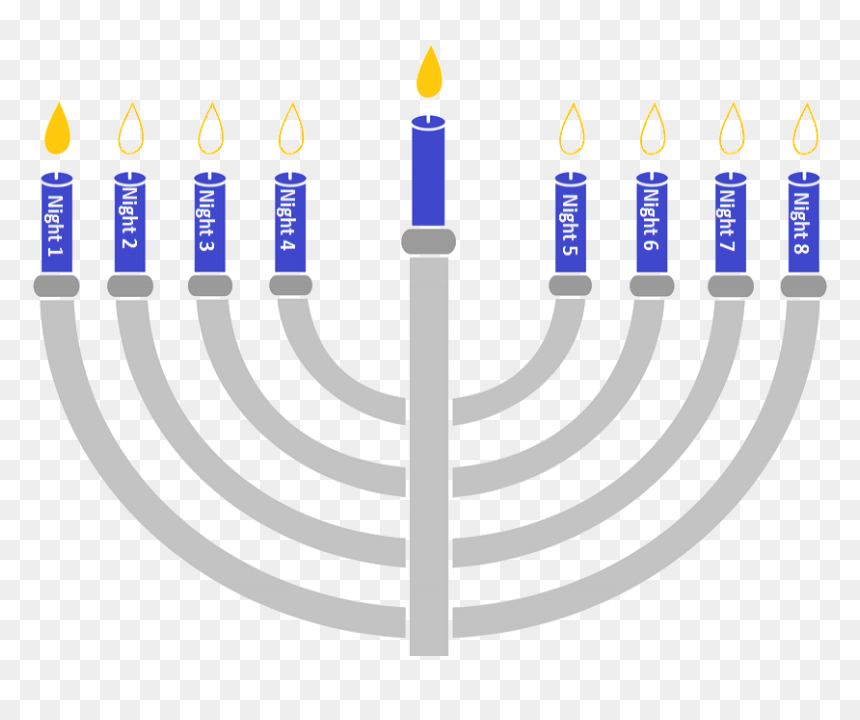 Hanukkah Png File - Hanukkah Candles Night 3, Transparent Png - hanukkah png