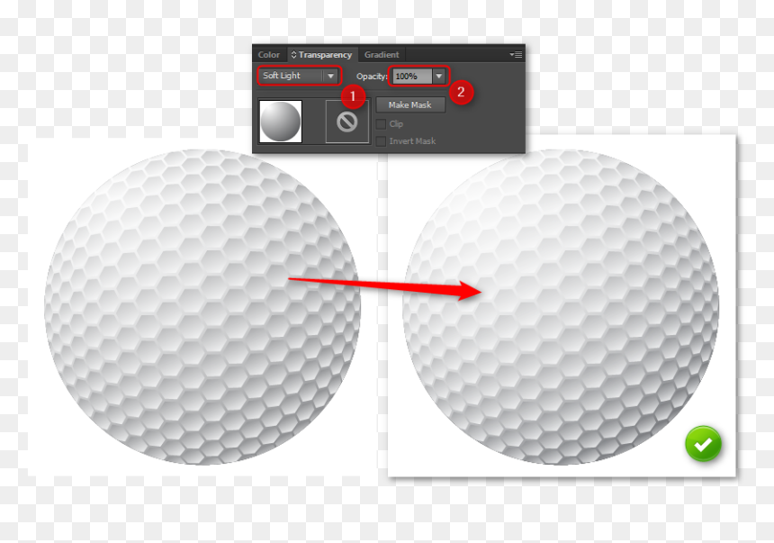 How To Create A Golf Ball In Illustrator - Make A Golf Ball In Illustrator, HD Png Download - golf ball vector png