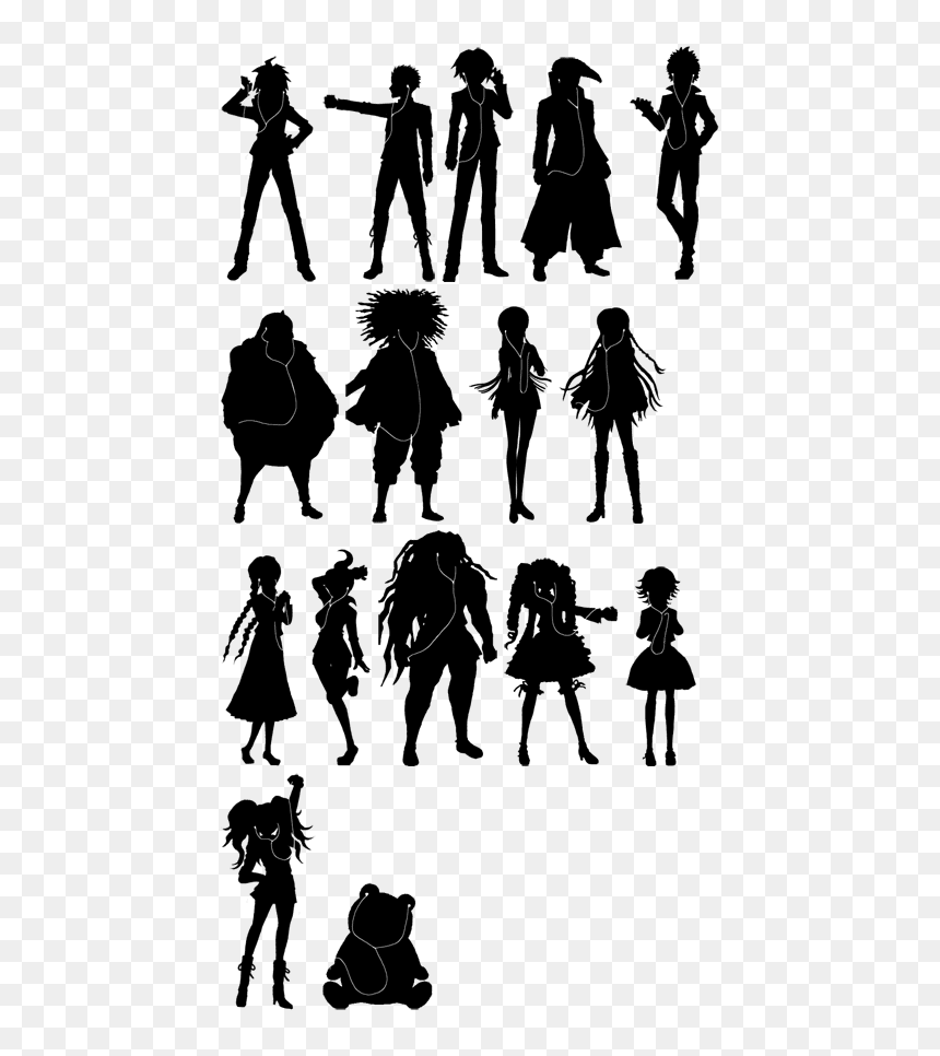Music Player Silhouettes - Danganronpa Silhouette, HD Png Download - music silhouette png