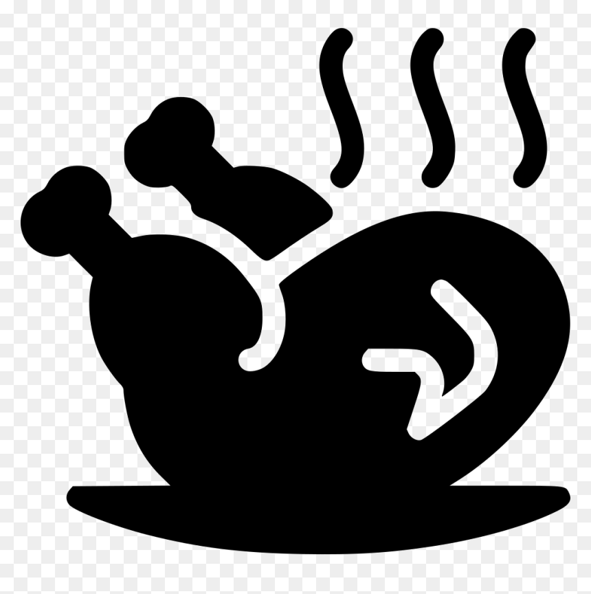 Roasted Chicken - Roasted Chicken Png Black And White, Transparent Png - chicken silhouette png