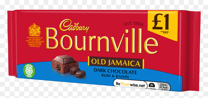Cadbury Bournville Old Jamaica Chocolate Bar £1 Pmp", HD Png Download - candy bar png