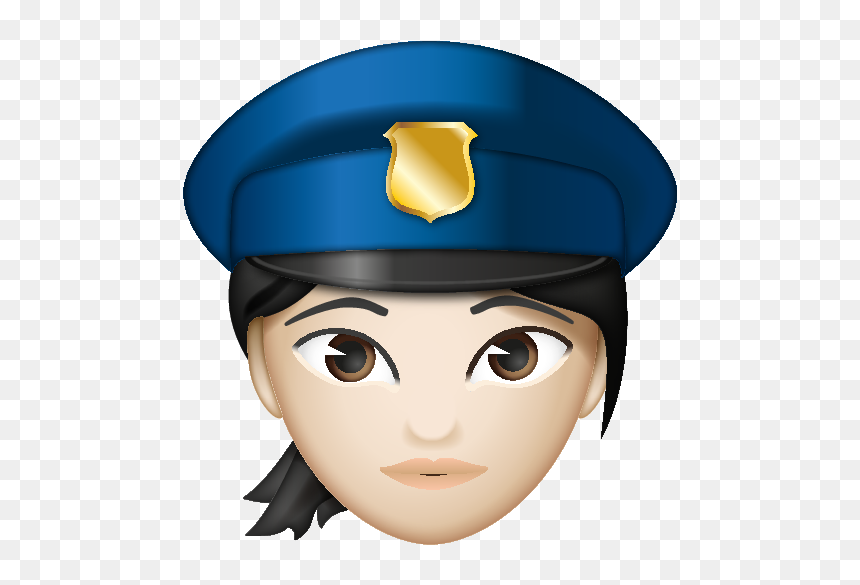 Black Hair Woman Emoji, HD Png Download - cop hat png