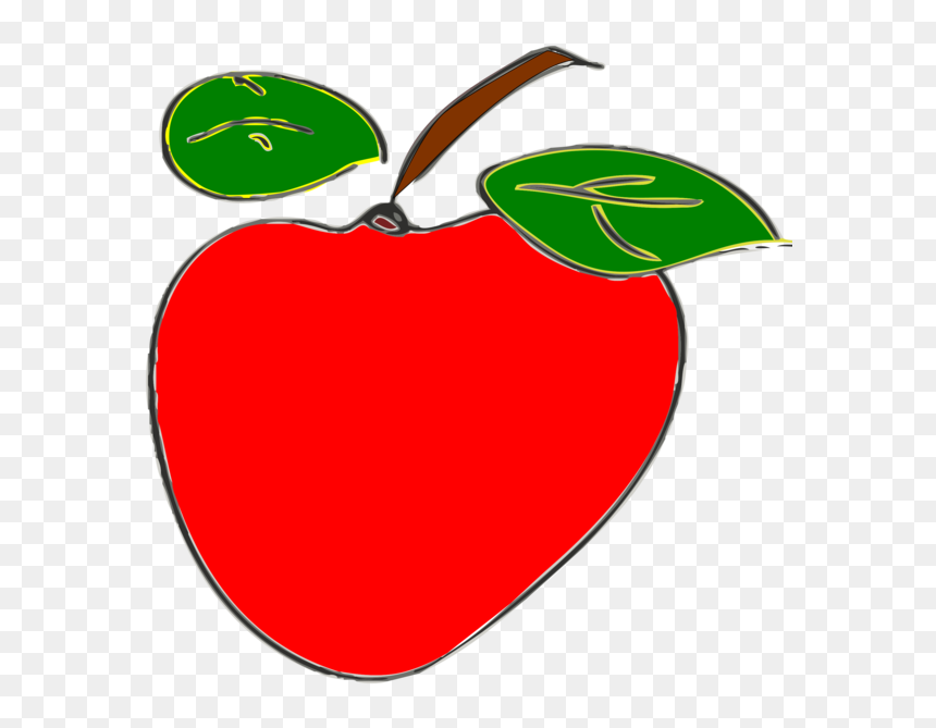 Heart,leaf,apple - Clip Art, HD Png Download - manzana png
